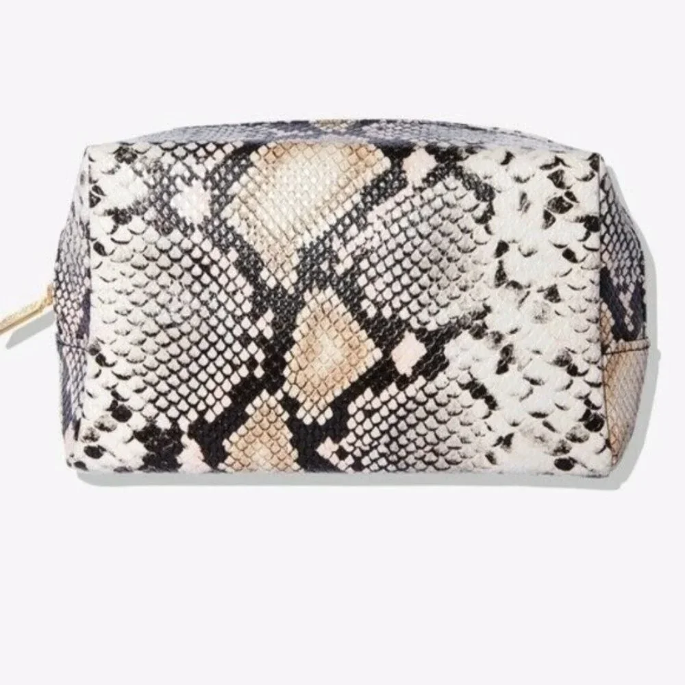 TARTE Fab & Faux Vegan Snakeskin Makeup Bag NEW